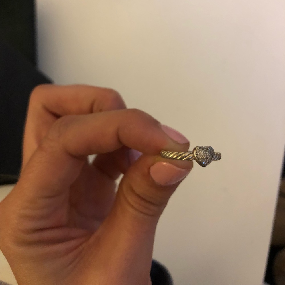 David Yurman heart pave ring